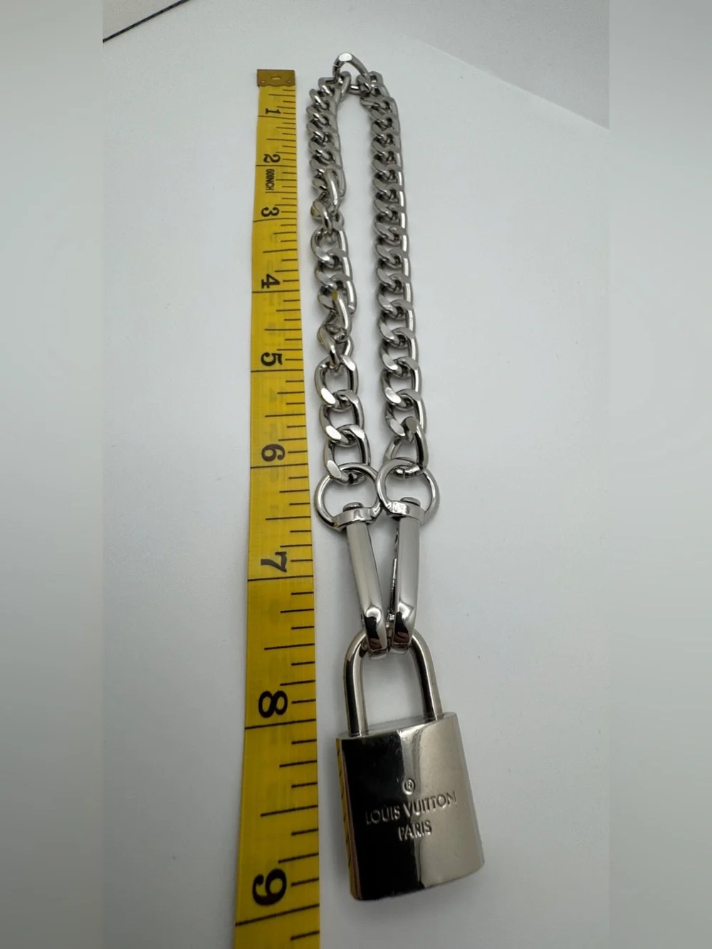 Louis Vuitton LV Silver Lock 447 with unbranded chain